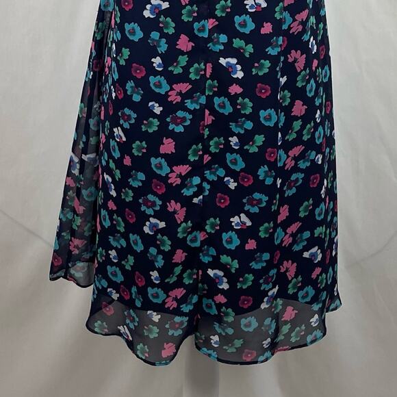 Betsey Johnson Navy Floral Dress Size 10 - Picture 7 of 12